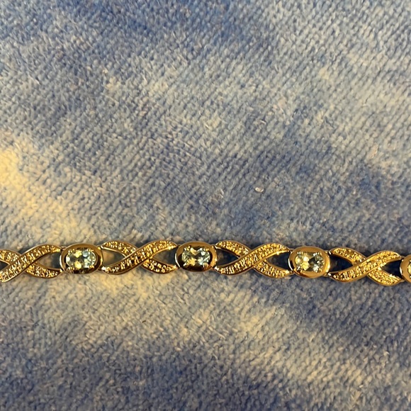 NWT aquamarine silver 8 inch bracelet - Picture 4 of 4